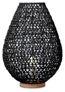 The Capri Natural Woven Table Lamp Large - Black - GY44 - Available In-Store Only available to purchase from Warehouse Furniture Clearance at our next sale event.