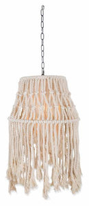 The Cotton and Metal Rope Canopy Pendant Light Small - White/Natural Linen - LN01 - Available In-Store Only available to purchase from Warehouse Furniture Clearance at our next sale event.