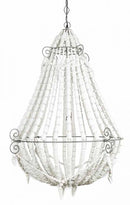 The Iron and Wood Beaded Chandelier Large - Grey/White - MS10 - Available In-Store Only available to purchase from Warehouse Furniture Clearance at our next sale event.