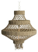 The Large Three Tier Jute and Iron Chandelier - Natural - MS26 - Available In-Store Only available to purchase from Warehouse Furniture Clearance at our next sale event.