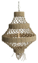 The Medium Three Tier Jute and Iron Chandelier - Natural - MS27 - Available In-Store Only available to purchase from Warehouse Furniture Clearance at our next sale event.