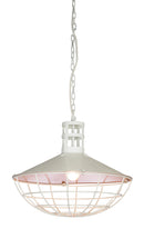 The Boston Iron Pendant Antique Light - White - VE14 - Available In-Store Only available to purchase from Warehouse Furniture Clearance at our next sale event.