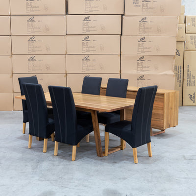The Tucson Marri Hardwood 2400mm Dining Table available to purchase from Warehouse Furniture Clearance at our next sale event.