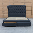 The Grace King Fabric Storage Bed - Charcoal available to purchase from Warehouse Furniture Clearance at our next sale event.