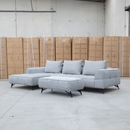 The Bliss LHF Chaise Lounge with Adjustable Backrests - Pewter available to purchase from Warehouse Furniture Clearance at our next sale event.