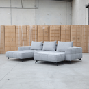 The Bliss LHF Chaise Lounge with Adjustable Backrests - Pewter available to purchase from Warehouse Furniture Clearance at our next sale event.