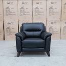 The Jupiter Single Armchair - Black Leather available to purchase from Warehouse Furniture Clearance at our next sale event.