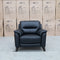 The Jupiter Single Armchair - Black Leather available to purchase from Warehouse Furniture Clearance at our next sale event.
