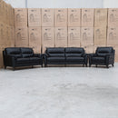 The Jupiter Single Armchair - Black Leather available to purchase from Warehouse Furniture Clearance at our next sale event.