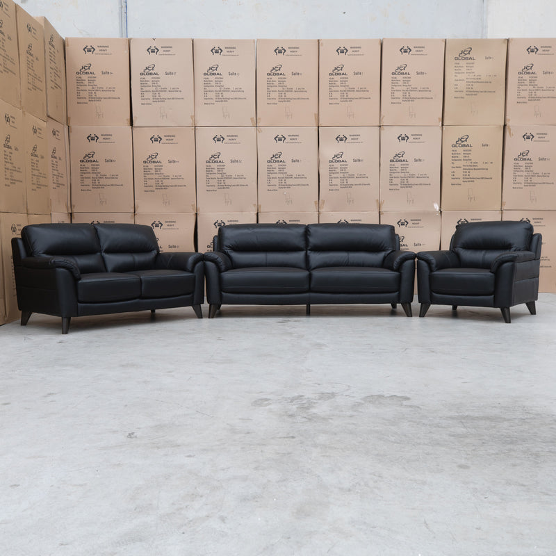 The Jupiter Single Armchair - Black Leather available to purchase from Warehouse Furniture Clearance at our next sale event.