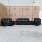 The Cassandra Single Armchair - Black Leather available to purchase from Warehouse Furniture Clearance at our next sale event.