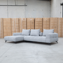 The Bliss LHF Chaise Lounge with Adjustable Backrests - Pewter available to purchase from Warehouse Furniture Clearance at our next sale event.