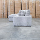 Kalena Oversized Plush Feather & Foam LHF Chaise Lounge - Silver