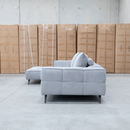 The Bliss LHF Chaise Lounge with Adjustable Backrests - Pewter available to purchase from Warehouse Furniture Clearance at our next sale event.