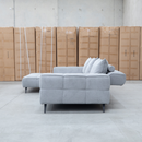 The Bliss LHF Chaise Lounge with Adjustable Backrests - Pewter available to purchase from Warehouse Furniture Clearance at our next sale event.