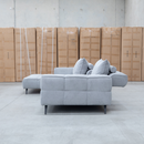 The Bliss LHF Chaise Lounge with Adjustable Backrests - Pewter available to purchase from Warehouse Furniture Clearance at our next sale event.