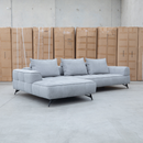 The Bliss LHF Chaise Lounge with Adjustable Backrests - Pewter available to purchase from Warehouse Furniture Clearance at our next sale event.