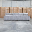 Kalena Oversized Plush Feather & Foam LHF Chaise Lounge - Silver