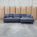 The Melbourne Deep Seat Feather & Foam RHF Chaise Lounge - Obsidian available to purchase from Warehouse Furniture Clearance at our next sale event.