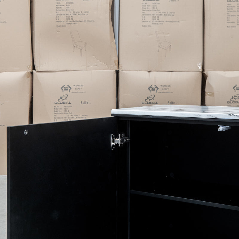 The New York Carrara Marble Buffet available to purchase from Warehouse Furniture Clearance at our next sale event.