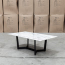 The New York Carrara Marble Coffee Table available to purchase from Warehouse Furniture Clearance at our next sale event.