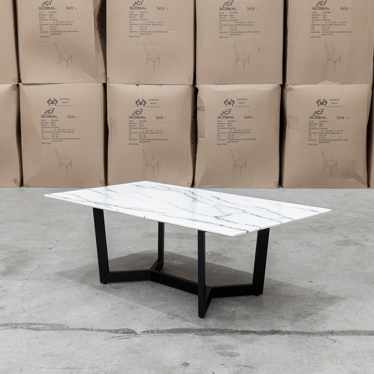 The New York Carrara Marble Coffee Table available to purchase from Warehouse Furniture Clearance at our next sale event.