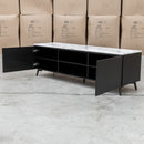 The New York Carrara Marble Entertainment Unit available to purchase from Warehouse Furniture Clearance at our next sale event.