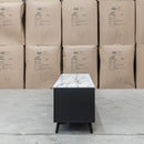 The New York Carrara Marble Entertainment Unit available to purchase from Warehouse Furniture Clearance at our next sale event.