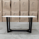 The New York 150cm Carrara Marble Dining Table available to purchase from Warehouse Furniture Clearance at our next sale event.