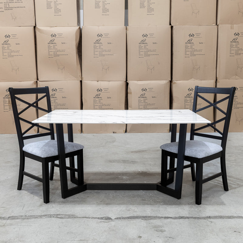 The New York 150cm Carrara Marble Dining Table available to purchase from Warehouse Furniture Clearance at our next sale event.