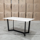 The New York 150cm Carrara Marble Dining Table available to purchase from Warehouse Furniture Clearance at our next sale event.