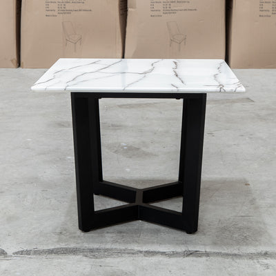 The New York Carrara Marble Lamp Table available to purchase from Warehouse Furniture Clearance at our next sale event.