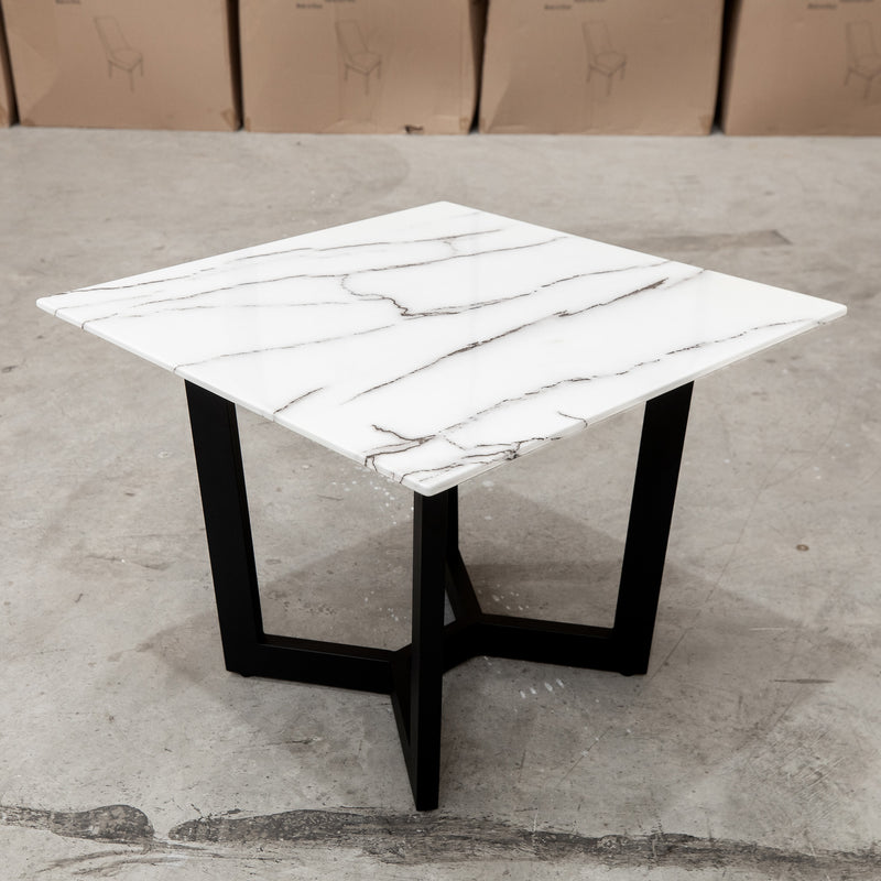 The New York Carrara Marble Lamp Table available to purchase from Warehouse Furniture Clearance at our next sale event.