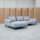 The Bliss LHF Chaise Lounge with Adjustable Backrests - Pewter available to purchase from Warehouse Furniture Clearance at our next sale event.