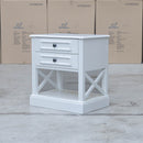The Hampton 2 Drawer Timber Bedside available to purchase from Warehouse Furniture Clearance at our next sale event.