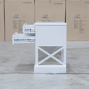 The Hampton 2 Drawer Timber Bedside available to purchase from Warehouse Furniture Clearance at our next sale event.