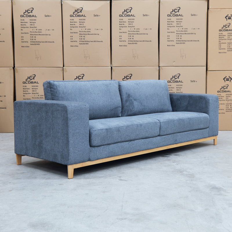 The Sammi Metal Frame Three Seater Lounge - Storm available to purchase from Warehouse Furniture Clearance at our next sale event.