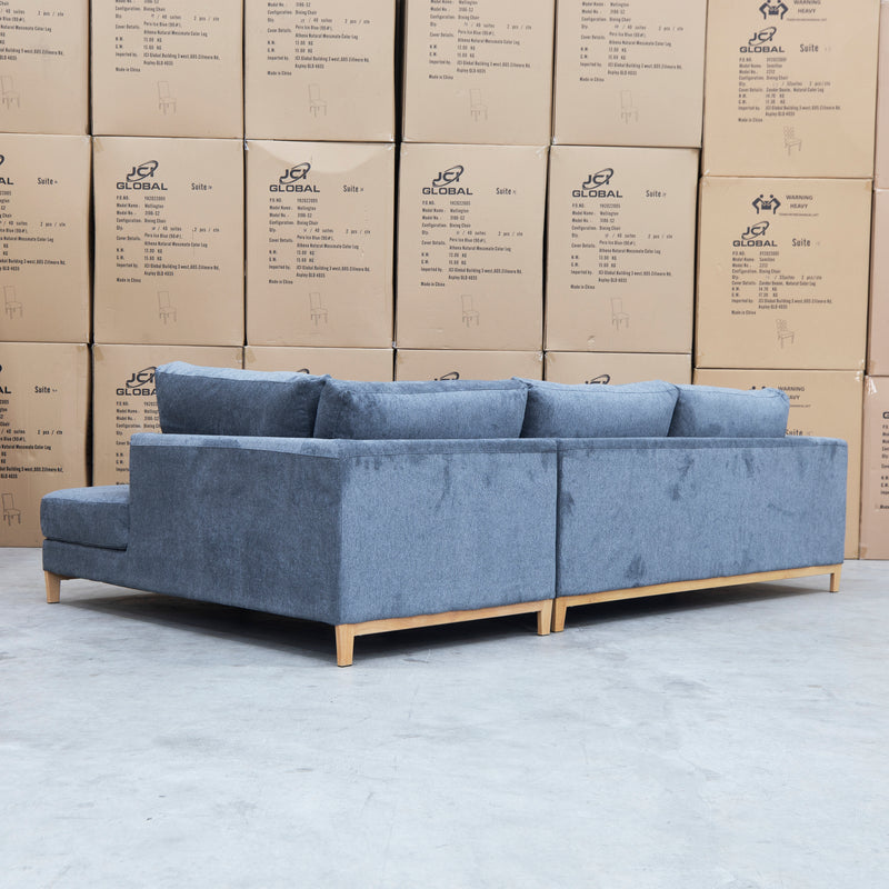 The Sammi Metal Frame RHF Chaise Lounge - Storm available to purchase from Warehouse Furniture Clearance at our next sale event.