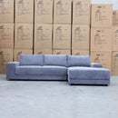 The Kingston Metal Frame RHF Chaise Lounge - Fog available to purchase from Warehouse Furniture Clearance at our next sale event.