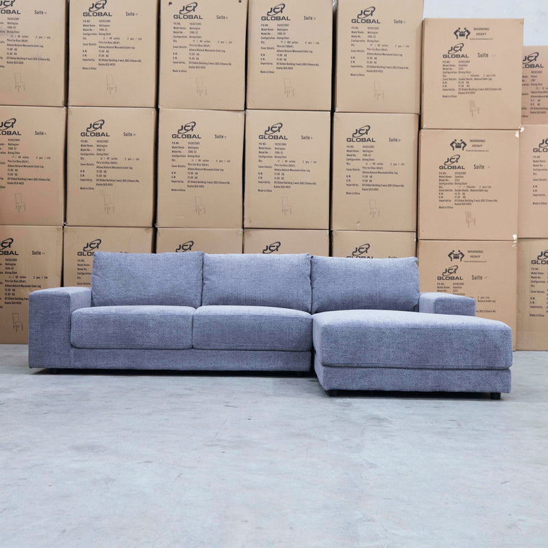 The Kingston Metal Frame RHF Chaise Lounge - Fog available to purchase from Warehouse Furniture Clearance at our next sale event.