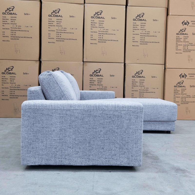 The Kingston Metal Frame RHF Chaise Lounge - Pepper available to purchase from Warehouse Furniture Clearance at our next sale event.