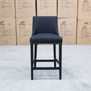 The Aquila Bar Stool - Jet available to purchase from Warehouse Furniture Clearance at our next sale event.