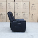 The Stratton Dual-Electric Recliner - Black Leather available to purchase from Warehouse Furniture Clearance at our next sale event.