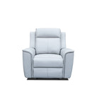The Stratton Dual-Electric Recliner - Light Grey Leather available to purchase from Warehouse Furniture Clearance at our next sale event.