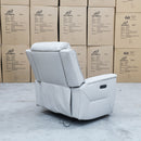 The Stratton Dual-Electric Recliner - Light Grey Leather available to purchase from Warehouse Furniture Clearance at our next sale event.