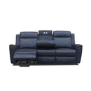 The Stratton Three Seater Dual-Electric Recliner Lounge - Jet available to purchase from Warehouse Furniture Clearance at our next sale event.