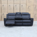 The Stratton Three Seater Dual-Electric Recliner Lounge - Jet available to purchase from Warehouse Furniture Clearance at our next sale event.
