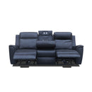 The Stratton Three Seater Dual-Electric Recliner Lounge - Jet available to purchase from Warehouse Furniture Clearance at our next sale event.