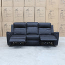 The Stratton Three Seater Dual-Electric Recliner Lounge - Jet available to purchase from Warehouse Furniture Clearance at our next sale event.