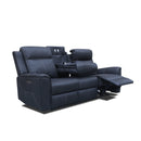 The Stratton Three Seater Dual-Electric Recliner Lounge - Jet available to purchase from Warehouse Furniture Clearance at our next sale event.